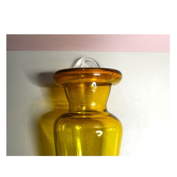 Vintage Amber Glass Hanging Bud Vase Wall Mount Boho Decor Accent - Picture 2 of 5